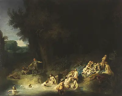 Diana Bathing with her Nymphs with Actaeon and Callisto Rembrandt